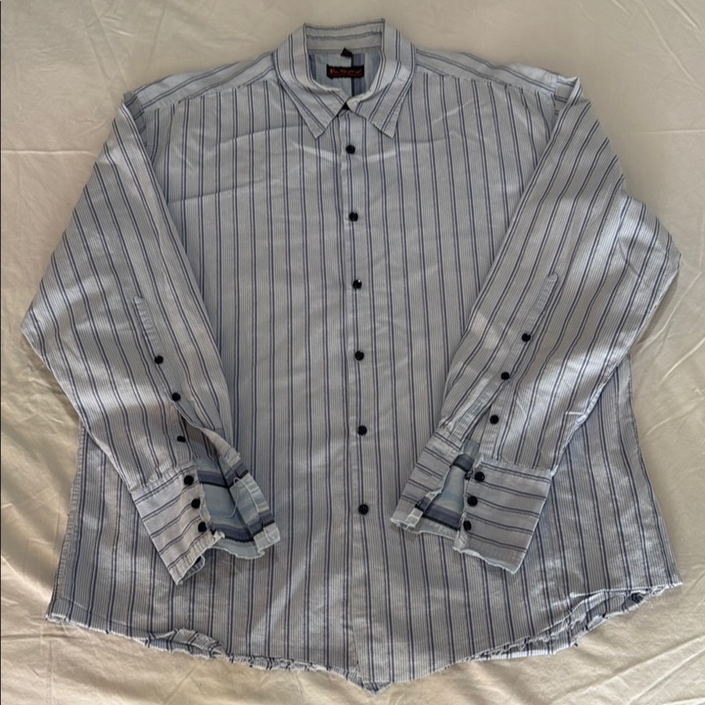 Ben Sherman Blue Casual Button Down Shirt with Stripes